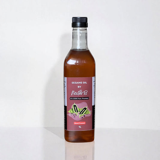 Wood Pressed Sesame Oil | Gingelly Oil | 100% Pure | Kachi Ghani | Unrefined | Chemical-Free