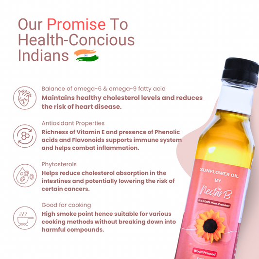 Wood pressed sunflower oil heath benefits