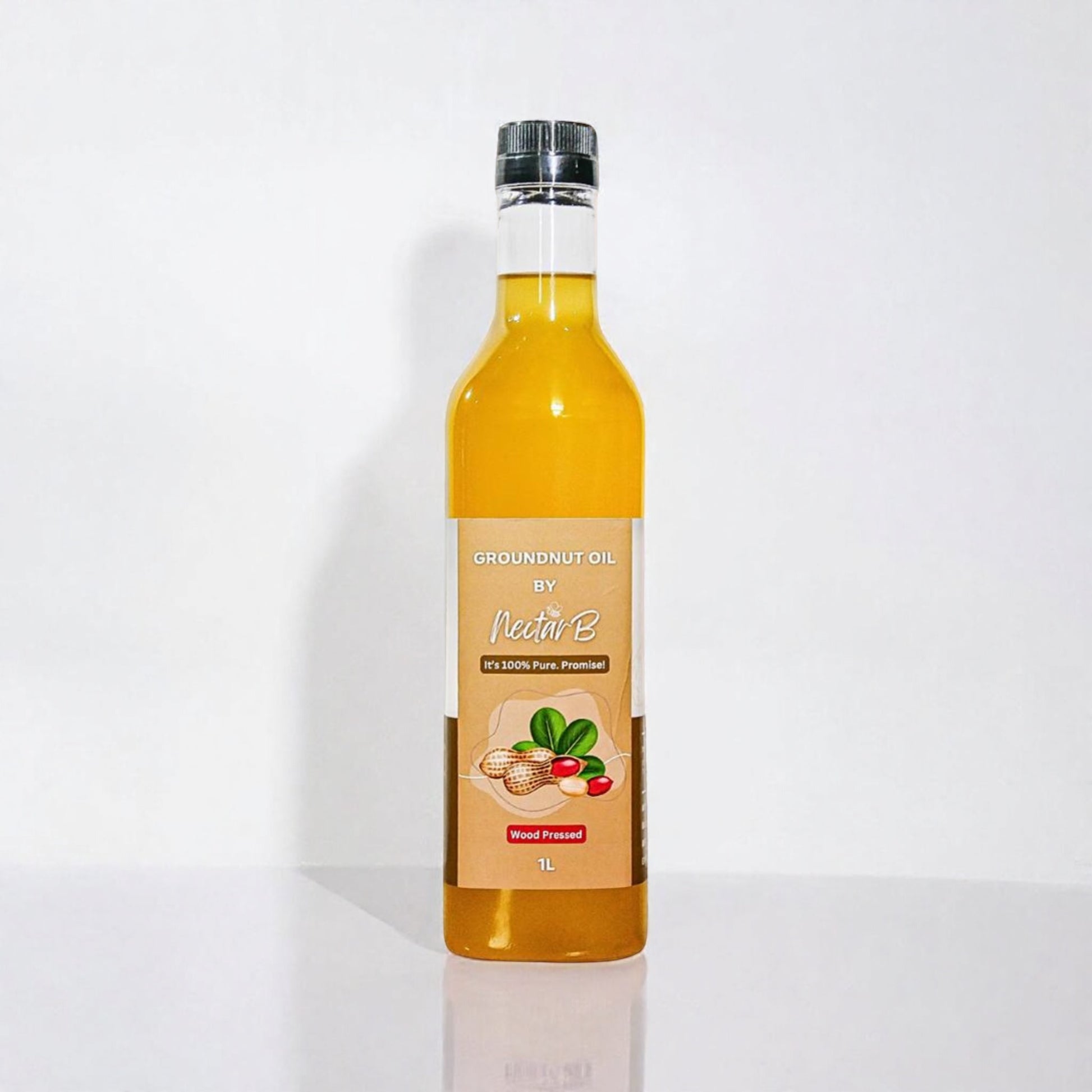 Wood pressed groundnut oil