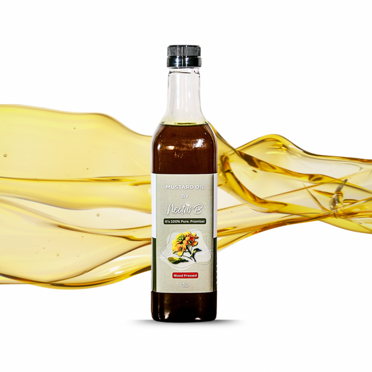 Wood Pressed Mustard Oil | 100% Pure | Kachi Ghani | Unrefined | Chemical-Free