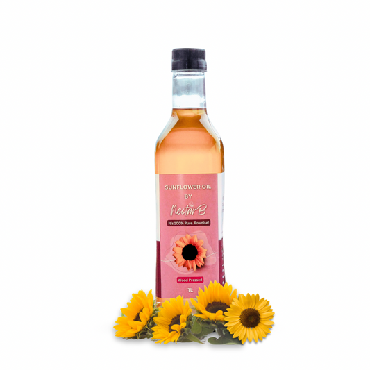 Wood Pressed Sunflower Oil | 100% Pure | Kachi Ghani | Unrefined | Chemical-Free